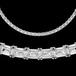Lab Grown Emerald Cut Diamond Tennis Necklace