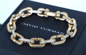 David Yurman 18k Yellow Gold Diamond Bracelet